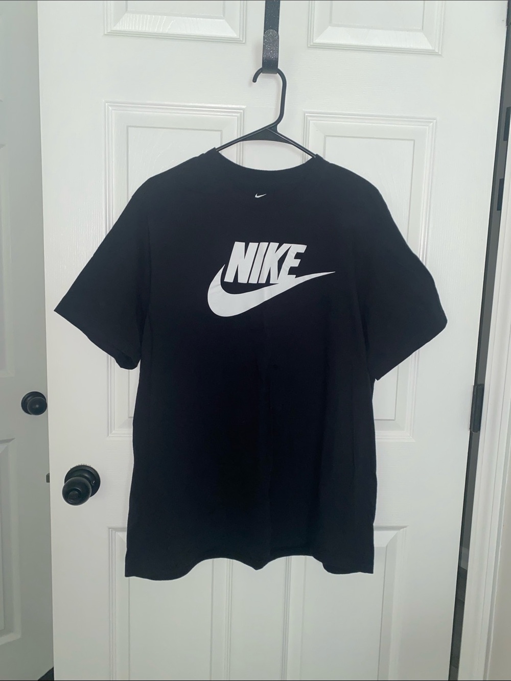 Nike Black T-Shirt with White Swoosh Logo